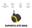 Ver imagem 3 de Kit C/05 Rodizio Semi Silicone Pu 55mm Amarelo/pr