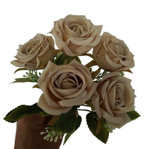 Flor Artificial Buquê com 5 Rosas