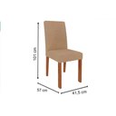 Ver imagem 6 de Conjunto: Mesa Sala Jantar Ágata C/ Tampo Madeirado C/ Vidro 130x80cm e 4 Cadeiras Maia Nature/