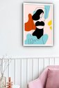 Ver imagem 2 de Quadro Decorativo Abstrato Mulher Biquíni Mar - 70x50cm:moldura Preta