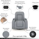 Ver imagem 3 de Poltrona do Papai Reclinável Giratória e Balanço Sala de Cinema Crihs Manual Glider Linho Cinza G23 - Gran Belo