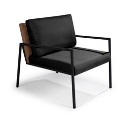 Poltrona Sapucaia Aço Carbono Preto Tecido Preto Crepúsculo - 1