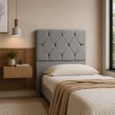 Ver imagem 1 de Cabeceira para Cama Solteiro Estofada ,088 ,Mts Zoe Vilajo: Suede Cinza