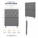 Ver imagem 7 de Cabeceira para Cama Solteiro Estofada ,088 ,Mts Zoe Vilajo: Suede Cinza