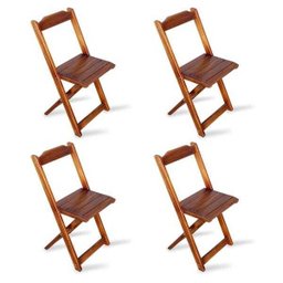 Conjunto de Mesa Dobrável 70x110 com 4 Cadeiras Imbuia - Tarimatã - 5