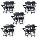 Ver imagem 1 de Kit de 5 Conjuntos de Mesa Dobrável 70x110 com 4 Cadeiras Preto - Tarimatã