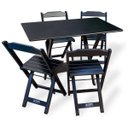Ver imagem 2 de Kit de 5 Conjuntos de Mesa Dobrável 70x110 com 4 Cadeiras Preto - Tarimatã