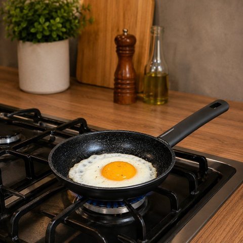 Frigideira Cerâmica 28cm com Fundo de Indução Antiaderente Preta Fratelli