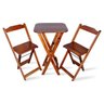 Conjunto De Mesa Bistro Dobravel Com 2 Cadeiras - Imbuia - 1