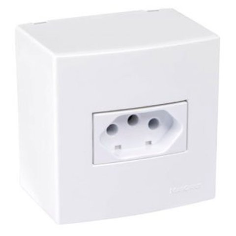 caixa sobrepor tipo x linha sleek branco MarGirius 75 x 50 x 75 mm 1 interruptor paralelo + controle