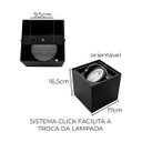 Ver imagem 4 de Spot Sobrepor Plafon Quadrado Preto Box P/ Par30 Starlumen St2758