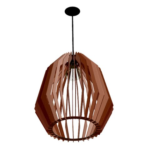 Luminária Teto tipo Pendente AMAZONAS MDF Completa -:Marrom