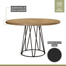 Conjunto Sala de Jantar Mesa 110cm Mdf Bp com 4 Cadeiras Dubai Mais Decor Linho Cinza Claro/Preto Fo - 5 Conjunto Sala de Jantar Mesa 110cm Mdf Bp com 4 Cadeiras Dubai Mais Decor Linho Cinza Claro/Preto Fo - 5