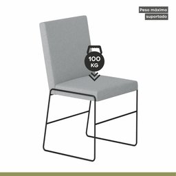 Conjunto Sala de Jantar Mesa 110cm Mdf Bp com 4 Cadeiras Dubai Mais Decor Linho Cinza Claro/Preto Fo - 8 Conjunto Sala de Jantar Mesa 110cm Mdf Bp com 4 Cadeiras Dubai Mais Decor Linho Cinza Claro/Preto Fo - 8