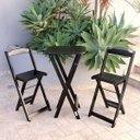 Ver imagem 2 de Conjunto De Bistro Com 2 Cadeiras Dobravel Para Area Gourmet - Preto