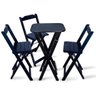 Jogo De Mesa Bistro Com 3 Cadeiras Dobravel Para Bar E Restaurante - Preto - 1