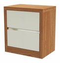Ver imagem 1 de Mesa de Cabeceira Dynamo com 2 Gavetas Cor Freijo com Off White - 57712