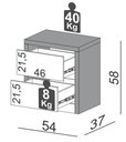 Ver imagem 2 de Mesa de Cabeceira Dynamo com 2 Gavetas Cor Freijo com Off White - 57712