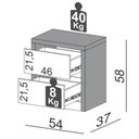 Ver imagem 2 de Mesa de Cabeceira Dynamo com 2 Gavetas Cor Freijo com Off White - 57712
