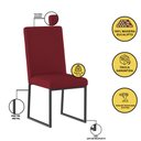 Ver imagem 5 de Kit 6 Cadeira Estofadas Base de Ferro Preta para Mesa Jantar Cor:marsala