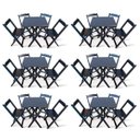 Ver imagem 1 de Kit 6 Conjunto Com Jogo De Mesa 60x60 Com 4 Cadeiras Dobráveis - Preto