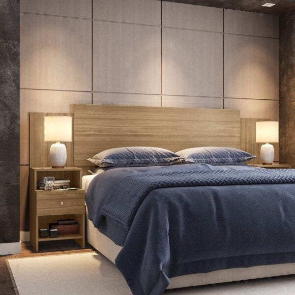 Cabeceira Extensível Casal/Queen 2 Mesas de Apoio Maceió Poliman Móveis é boa?