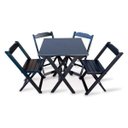 Ver imagem 1 de Jogo De Mesa Em Madeira Com 4 Caderias Dobravel 70x70 - Preto