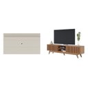 Ver imagem 2 de Rack com Painel Ripado para TV até 75 Polegadas 216CMX220CM Fortaleza Off White Matte / Freijó