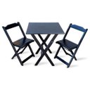 Ver imagem 1 de Jogo De Mesa Dobravel Com 2 Cadeiras 70x70 Para Area De Laser - Preto