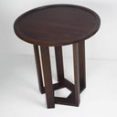Ver imagem 2 de Mesa Lateral Design Redonda Madeira Nobre Imbuia