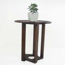 Ver imagem 4 de Mesa Lateral Design Redonda Madeira Nobre Imbuia