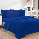 Ver imagem 1 de Kit Edredom Malha 100% Algodão Gran Moratta 3 Peças Queen - Azul Royal-azul Royal