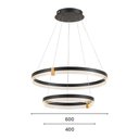Ver imagem 3 de Lustre Pendente Astraled Doly Pl-9856 Preto Led Bivolt Preto Pl-9856