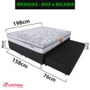 Ver imagem 3 de Cama Box com Auxiliar e Colchão Queen Firme Espuma D28 158x198m Bf Colchões