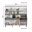 Ver imagem 6 de Armário de Cozinha 12 Portas 1 Gaveta Clara Yescasa Branco/Rovere/Amêndoa