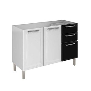 Balcão de Cozinha Ig3g2-120 sem Tampo Társila Itatiaia Preto