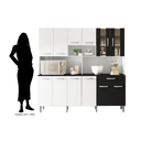 Ver mais imagens de Armário de Cozinha 12 Portas 1 Gaveta Clara Yescasa Branco/Preto