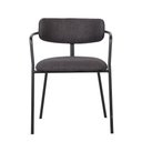 Ver imagem 4 de Cadeira Jantar Orgânica Rvestida em Linho com Base em Aço 4 Un Cor:grafite com Preto