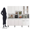 Ver imagem 7 de Cozinha Compacta 12 Portas 1 Gaveta com Vidro e Tampo Clara Yescasa Branco