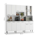 Ver imagem 4 de Cozinha Compacta 12 Portas 1 Gaveta com Vidro e Tampo Clara Yescasa Branco