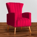 Ver imagem 2 de Poltrona Decorativa Melinda Pés Palito Tecido Veludo Várias Cores - Qlare Estofados - Veludo Vermelh