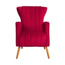 Ver imagem 4 de Poltrona Decorativa Melinda Pés Palito Tecido Veludo Várias Cores - Qlare Estofados - Veludo Vermelh