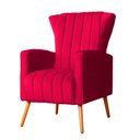 Ver imagem 5 de Poltrona Decorativa Melinda Pés Palito Tecido Veludo Várias Cores - Qlare Estofados - Veludo Vermelh