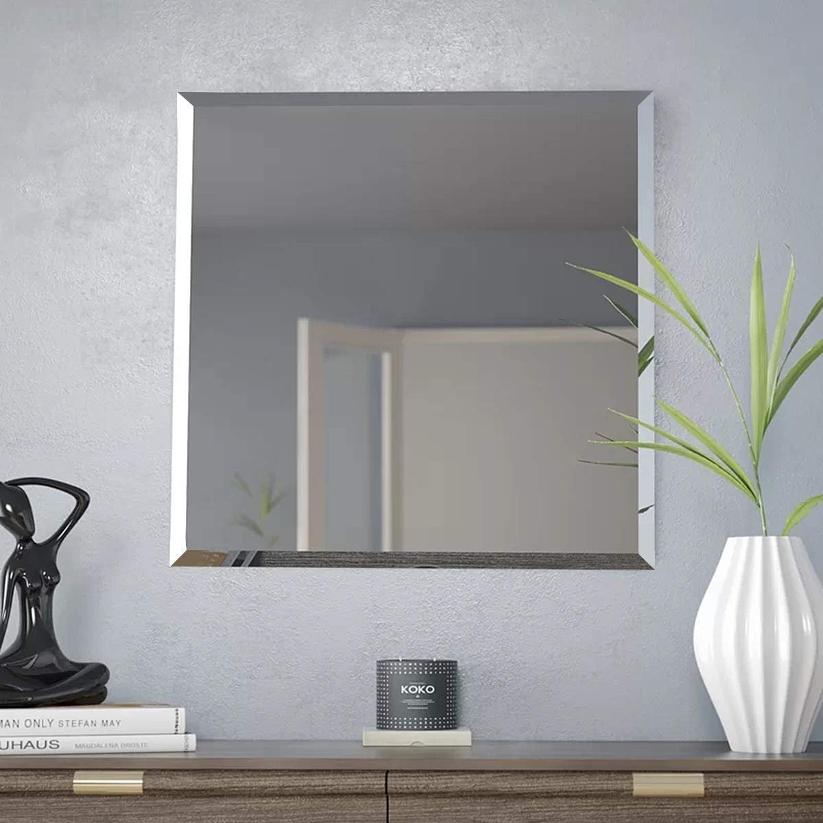 Espelho banheiro lapidado Bisotê 60x60cm Com Pendurador - 1
