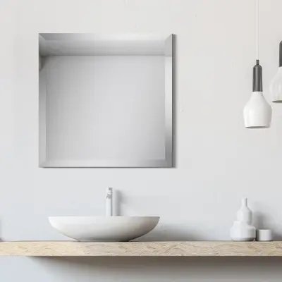 Espelho banheiro lapidado Bisotê 60x60cm Com Pendurador - 5
