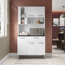 Ver imagem 1 de Armário de Cozinha 6 Portas 1 Gaveta Carol Branco/Variados Padrões de Cores