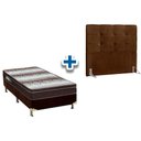 Ver imagem 1 de Cama Box Solteiro Crc + Colchão Ortopédico Light Ortobom + Cabeceira Clean Marrom Chocolate