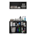 Ver imagem 4 de Conjunto Lavanderia Multiuso Armário Aéreo e Balcão 3 Portas Multimóveis Mp5051 Preto/branco