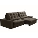 Ver imagem 1 de Sofá Retrátil Reclinável para Sala 4 Lugares 290cm Curie F04 Veludo Marrom Escuro - Lyam Decor