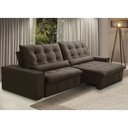 Ver imagem 2 de Sofá Retrátil Reclinável para Sala 4 Lugares 290cm Curie F04 Veludo Marrom Escuro - Lyam Decor